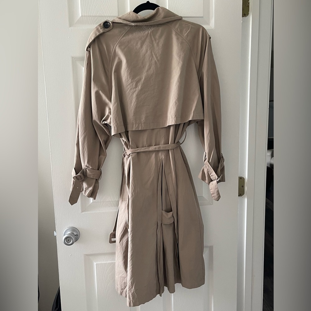 Zara Long Classic Trench Coat Tan - Picture 2 of 3